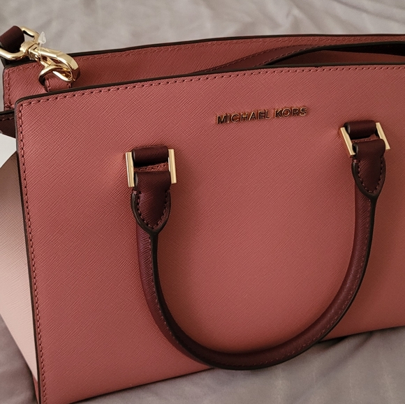 NEW Michael Kors, Selma, Rose Multi, Satchel, Leather, Size...